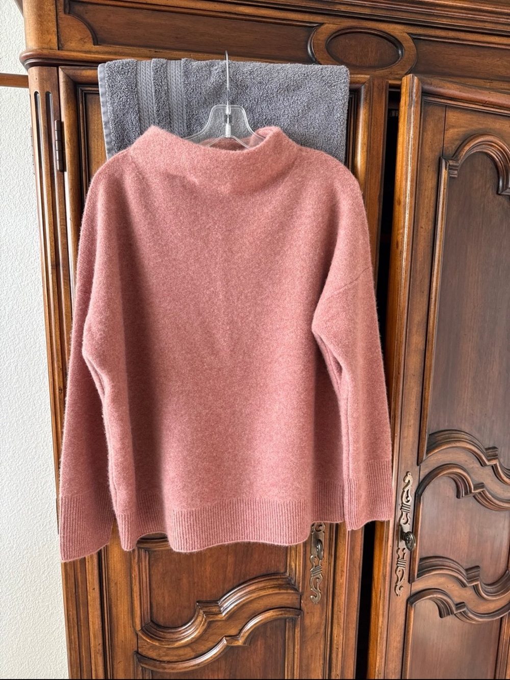 NEW Vince Plush Cashmere Funnel Neck Sweater Rose Pink L Retail $425